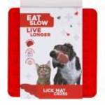 Eat Slow Live Longer Lick Mat Cross 4 színben - Rózsaszín - Dogledesign fotó