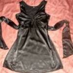 fekete ujjatlan selyem ruha XS-s Yesno h: 83 cm mb: 80-90 cm db. 64-86 fotó