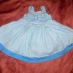 kék fehér csikos pörgős aljú ruhácska 3-6 hó 62 - 68 cm h: 38, 5 cm mb: 44 cm fotó
