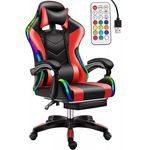 Likeregal 920 LED gamer szék lábtartóval piros fotó