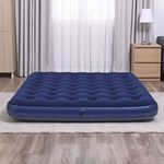 Felfújható matrac - kétszemélyes, velúr - kék - 203 x 152 x 22 cm fotó