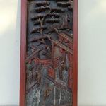Antik kínai bútor dísz dekoratív faragott lakkozott aranyozott térbeli kép életkép 321 8866 fotó