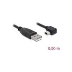 Delock USB kábel USB 2.0 USB-A dugó, USB mini B dugó 0.50 m Fekete 82680 fotó