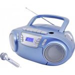soundmaster SCD5800BL CD-s rádió URH USB, Kazetta, Rádiófelvevő Mikrofonnal Kék fotó