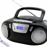 soundmaster SCD5800SW CD-s rádió URH USB, Kazetta, Rádiófelvevő Mikrofonnal Fekete fotó