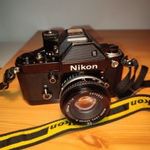 Profi Nikon F2 FEKETE slr váz Photomic DP-2 prizma és E series 50mm F1.8 lencse fotó