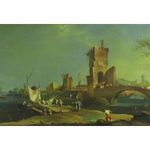 Olasz festő : XVIII. sz.-i mediterrán kikötő képe fotó