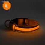 Világítós kutya nyakörv L-es méret - narancssárga - USB-s tölthető fotó