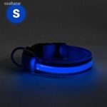 Világítós kutya nyakörv S-es méret - kék - USB-s tölthető fotó