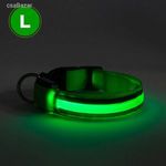 Világítós kutya nyakörv L-es méret - zöld - USB-s tölthető fotó