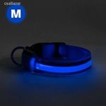 Világítós kutya nyakörv M-es méret - kék - USB-s tölthető fotó