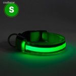 Világítós kutya nyakörv S-es méret - zöld - USB-s tölthető fotó