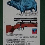 Kártyanaptár, Unitechnika vadászfegyver javítás, adás vétel fegyverüzlet, Székesfehérvár, 1971, , X, fotó
