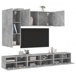 5 darab betonszürke szerelt fa fali tv-szekrény fotó