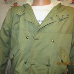 Minőségi FRATINI L-XL-s kapucnis, kivehető szőrme béléses, vadász zöld, dzseki, fotó