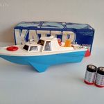 Retro szovjet "Csajka" műanyag elemmel működő játék hajó, SZÉP, DOBOZOS, MŰKÖDIK, VIDEÓ fotó