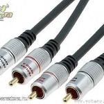 Audio kábel: RCA / RCA - Aranyozott OFC Profi - 1.8m fotó