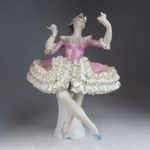 0M639 Jelzett tüll szoknyás porcelán balerina 27cm fotó