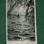 Képeslap, Balaton ezüstős hullámok, vitorlás fotó