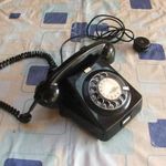 CB 76-os fekete színű számtárcsás telefonkészülék fotó