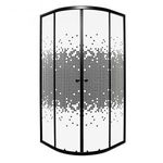 Pixel Black 90x90 cm íves tolóajtós zuhanykabin 4 mm biztonsági üveggel tálca nélkül, fekete kere... fotó