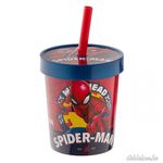 Szívószálas pohár SPIDERMAN 560 ml fotó