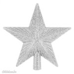 Csúcsdísz 3D Star ezüst csillogással 15cm fotó