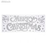 Ezüst Merry Christmas karácsonyi ablakmatrica 20x60 cm fotó