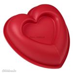 Szilikon cupcake forma piros szív alakú 15cm fotó