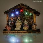Karácsonyi betlehem 5 leddel 17x8x13.5 cm fotó