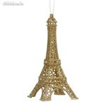 Karácsonyfadísz Eiffel-torony arany csillogással 6.7x15cm fotó