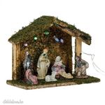 Karácsonyi betlehem 5 leddel színes 17x8x13.5 cm fotó