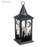 Fekete Halloween dekoratív lámpás boszorkányok LED 14x14x35cm fotó