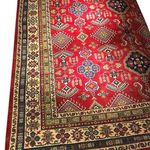 Afgán kazah vörös árnyalatú kézi gyapjú szőnyeg fotó