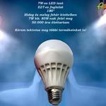 7W-os, energiatakarékos E27-es LED izzó fotó
