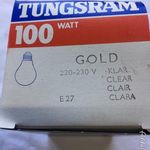 Tungsram 100 W os E 27-es Tető tükrös aranyszínű izzó fotó