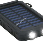 goobay túra víz/ütésálló szolár/napelemes powerbank USB vésztöltő külső akku 8000mAh + led lámpa fotó