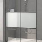 vidaXL fekete selyemmatt ESG üveg zuhanyfal 140x195 cm fotó