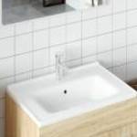 vidaXL fehér négyszögletű kerámia fürdőszobai mosdókagyló 71x48x19, 5cm fotó