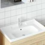 vidaXL fehér négyszögletű kerámia fürdőszobai mosdókagyló 81x48x23 cm fotó
