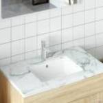vidaXL fehér négyszögű kerámia fürdőszobai mosdókagyló 46, 5x35x18 cm fotó