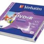 DVD+R lemez, nyomtatható, matt, ID, 4, 7GB, 16x, 1 db, normál tok, VERBATIM fotó