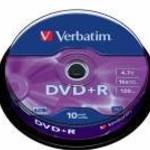 DVD+R lemez, AZO, 4, 7GB, 16x, 10 db, hengeren, VERBATIM fotó