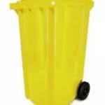 Háztartási kuka 240L-es, sárga, kerekes, műanyag, premium - [TM] - [NGK] fotó