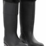 vidaXL fekete PVC 46-os esőcsizma kivehető zoknival fotó