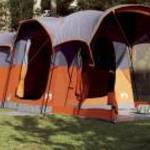 vidaXL 8 személyes szürke és narancssárga vízálló alagút családi sátor fotó