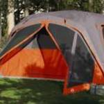 vidaXL 6 személyes szürke-narancssárga vízálló előrészes családi sátor fotó