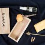 Teljesen új, eredeti Japán szamurájkard karbantartó full szett fadobozban. fotó