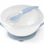 BabyOno tányér - tapadó aljú, fedeles, kanállal kék 1063/05 fotó
