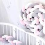 Foxy Baby Puha fonott rácsvédő 200 cm - Fehér-Rózsaszín-Szürke fotó
